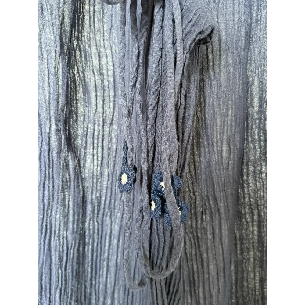 tory burch gauze jumpsuit navy crinkle Size M Coastal Resort Lightweight